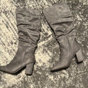 Gray Women's Knee-High Boots